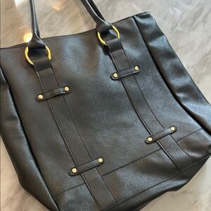 City Chic Black Tote Bag great work bag - sturdy vegan leather